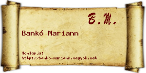 Bankó Mariann névjegykártya