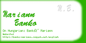 mariann banko business card